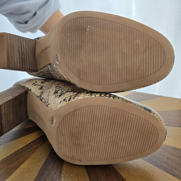 Lucky Brand Sheirin Ankle Boots Booties US 6.5 Womens Snakeskin Leather Zip Up - Picture 10 of 12